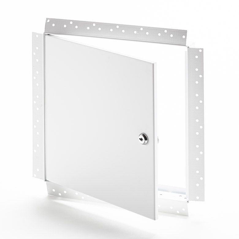 AHD-GYP-10- Flush Access Door with Drywall Bead Flange. Key-operated cylinder cam latch. Pin hinge.