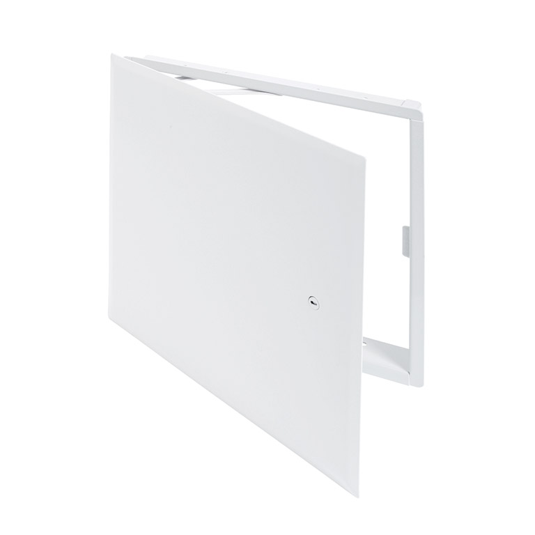 CTR-00- Flush Universal Access Door with Hidden Flange. Screwdriver-operated cam latch. Pantograph hinge. Beveled edges.