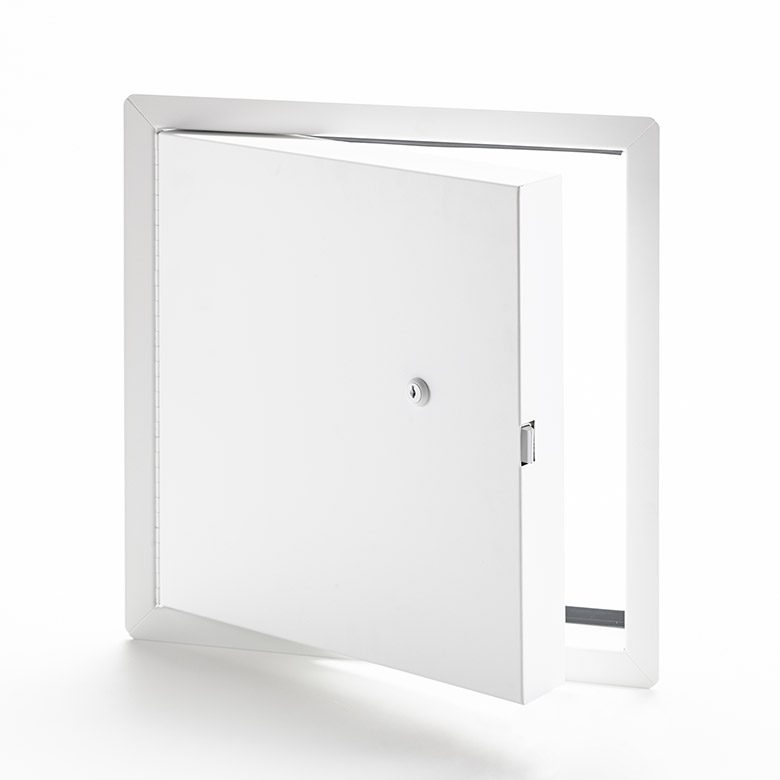 PFI-10-60- Fire-Rated Insulated Access Door with Exposed Flange. Key-operated cylinder cam latch. Piano hinge. Gasket