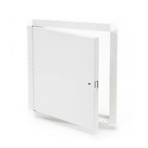 PFN-GYP-00- Fire-Rated Uninsulated Access Door with Drywall Flange. Ring and self-latching tool-key operated slam latches. Piano hinge.