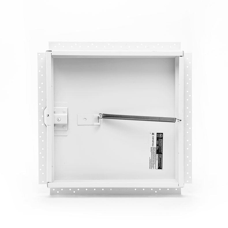 PFN-GYP-00- Panneau d'accès non isolé, homologué contre feu, cadre perforé pour gypse- loquet enclenchement automatique avec clé-outil et serrure anneau