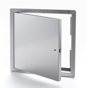 PFN-SS-00- Fire-Rated Uninsulated Stainless Steel Access Door with Exposed Flange. Ring and self-latching tool-key operated slam latches