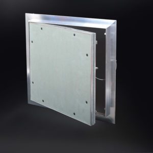 RAL-12- ALUMI - Recessed ½" Aluminum Access Door with Hidden Flange. Push latch. Free pivot hinge