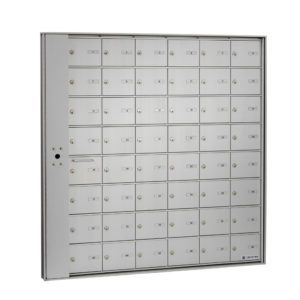 HR-1000-LP- Recessed front-loading horizontal mailboxes, with locking panel, meet or exceed Canada Post standards; for interior use