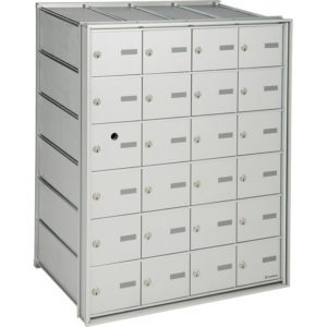 HR-2001-00- Recessed rear-loading horizontal mailboxes. For indoor use, for in-house mail