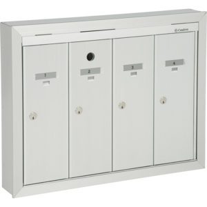 VD-110-00- Semi-recessed front-loading vertical mailboxes. For indoor use. Master lock. Cylinder lock with 2 keys
