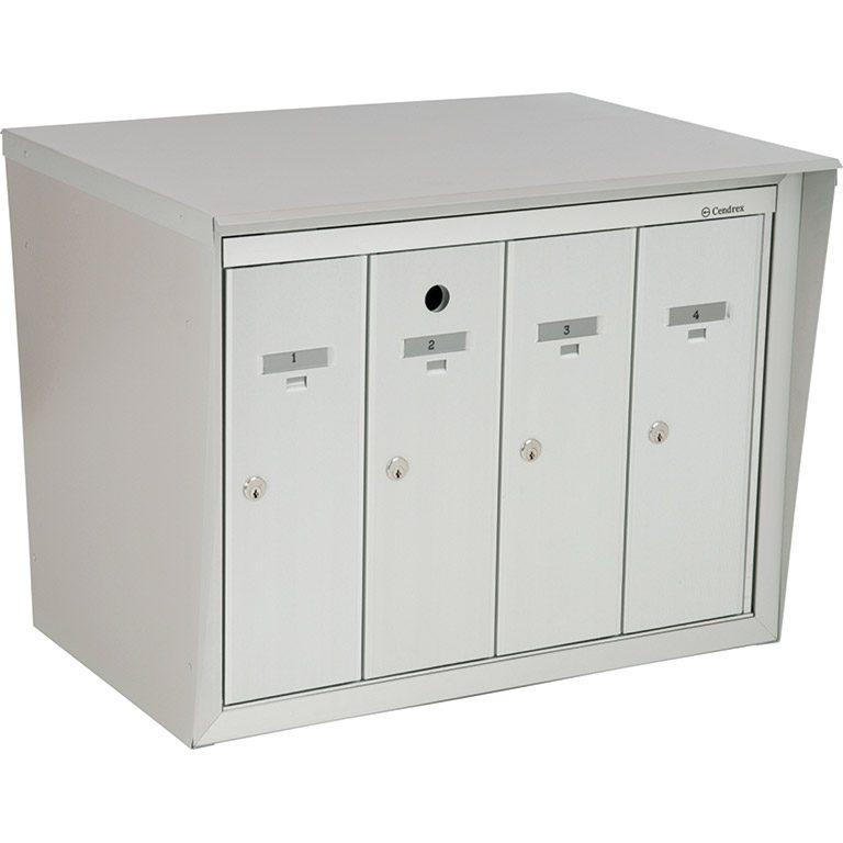 VD-170-00- Front-loading vertical mailboxes. Back-to-back model with pedestal. For outdoor use installation against a wall.