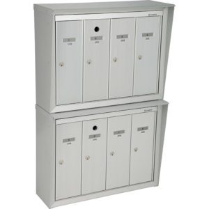 VJ-150-00- Front-loading vertical mailboxes. Stacked model. For outdoor use. Master lock. Cylinder lock with 2 keys.